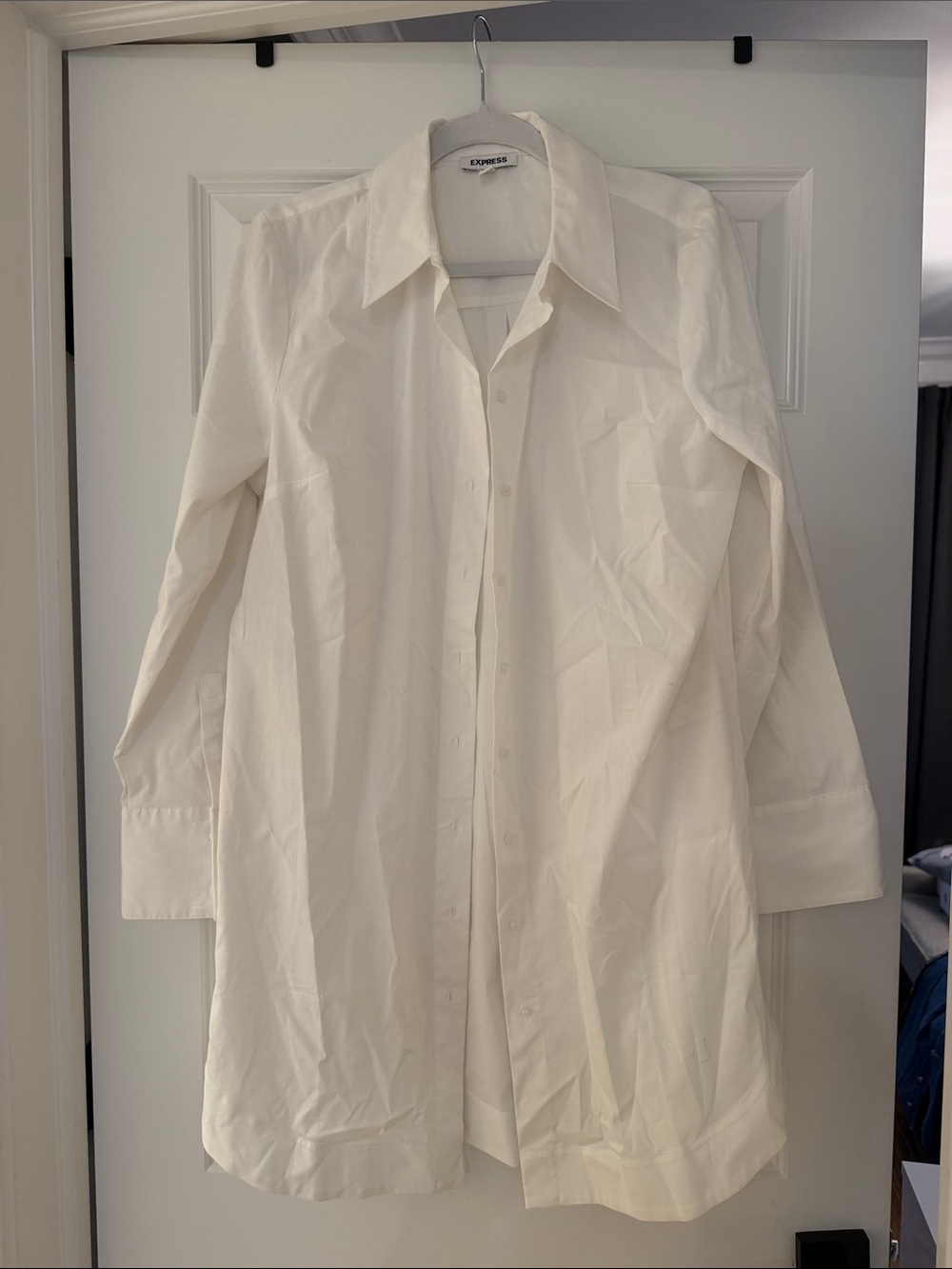 Express Women’s White Button-Front Shirt Dress